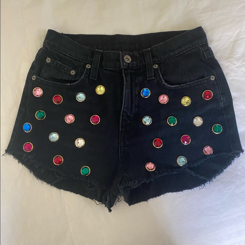 LF Carmar size 26 Embellished Black Jean Shorts